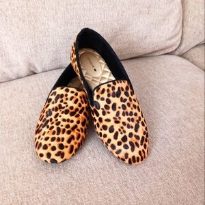 Birdies animal print calf hair flat shoes